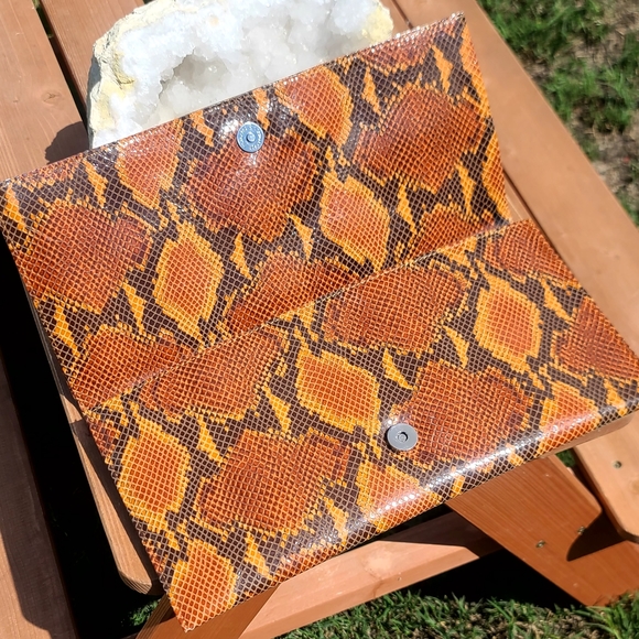 Sobella brown python envelope clutch purse - Picture 5 of 7